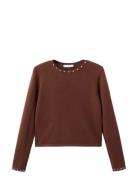 Studded Knitted Sweater Brown Mango