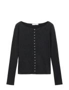 Boat Neck Cardigan With Buttons Grey Mango