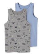 Nkmtank Top 2P Grey Space Noos Grey Name It