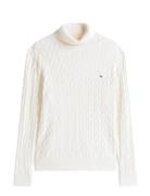 Classic Cotton Cable Roll Neck White Tommy Hilfiger