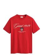 Graphic Ss T-Shirt Red GANT
