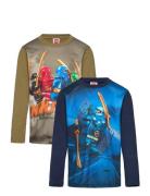 Lwtaj 118 - 2 Pack T-Shirt L/S Khaki LEGO Kidswear