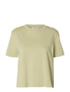 Slwessential Ss Boxy Tee Noos Khaki Selected