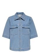 Onlbelle S/S Shirt Dnm Gua Noos Blue ONLY
