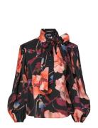 Yaspilana Ls Tie Neck Top S. Patterned YAS