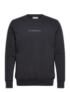 Logo Chest Print O-Neck Sweat Black Lindbergh