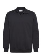 Sweat V-Neck Polo L/S Black Lindbergh