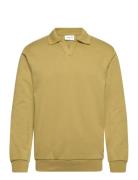 Sweat V-Neck Polo L/S Khaki Lindbergh