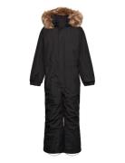 Coverall W. Contrast & Fur Black Color Kids