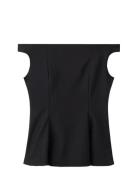 Strapless Peplum Top Black Mango
