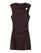 Fine-Knit Dress With Metallic Detail Brown Mango