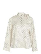 Vifadia L/S Bow Top Cream Vila