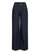 Vifreya Pal Hw Dot Wide Jeans Dbd Blue Vila