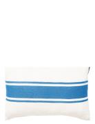 Embroidery Center Striped Linen/Cott 60X40 Pillow White Lexington Home