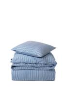 Blue Striped Organic Cotton Sateen Bed Set Blue Lexington Home