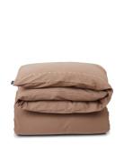 Snowflake Embroidered Cotton Sateen Set Brown Lexington Home