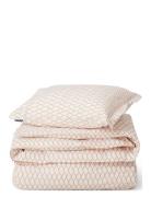 White/Beige Rope Printed Cotton Poplin Bed Set Patterned Lexington Hom...