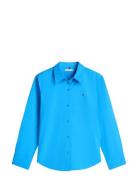 Ess Poplin Regular Shirt Blue Tommy Hilfiger