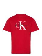 Ck Monogram Ss T-Shirt Red Calvin Klein