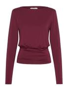 Rwbillie Ls O-Neck T-Shirt Burgundy Rosemunde