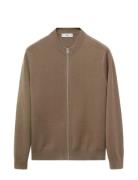 Zipped Knit Cardigan Brown Mango