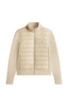 Lw Knit Mix Padded Jacket Cream Tommy Hilfiger
