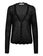 Rwlotus Tencel Ls Cardigan Black Rosemunde