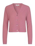 Rwlaica Cashmere Pointelle Cardigan Pink Rosemunde