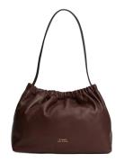 Soft Leather Shoulder Bag Brown Tommy Hilfiger