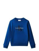 Ck Monogram Terry Cn Sweatshirt Blue Calvin Klein