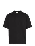 Ss Crinkle Crepe Spacer Tee Black Calvin Klein