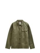 Akodin Cotton Poplin Overshirt Green Anerkjendt