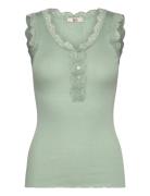 Rmwbalta Modal Sl Placket Top Green RM By Rosemunde
