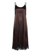 Nmceleste S/L Satin Lace Dress Brown NOISY MAY