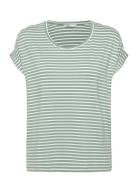 Onlmoster Stripe S/S O-Neck Top Jrs Noos Green ONLY