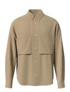 Ls Cotton Twill Relaxed Overshir Beige Calvin Klein Jeans