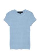 Vmsilje C/S O-Neck Pointelle Pull Noos Blue Vero Moda