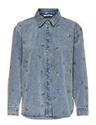 Onlvera L/S Flower Emb Shirt Dnm Noos Blue ONLY