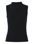 Pcmadison Sl Draped Top Jrs Noos Bc Black Pieces