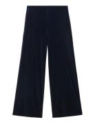 Velvet Wide Leg Trousers Navy Mango