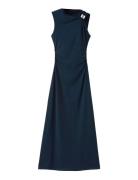 Fine-Knit Dress With Metallic Detail Navy Mango