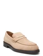 Slmblake Suede Penny Loafer Beige Selected