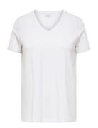 Carbonnie Life S/S V A-Shape Tee Noos White ONLY Carmakoma