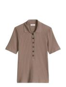 Polos Short Sleeve Brown Marc O'Polo