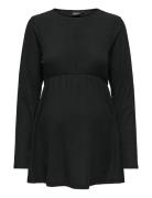 Olmmalaya Base L/S O-Neck Top Jrs Noos Black Only Maternity