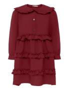 Kmgthyra Life L/S Collar Dress Wvn Red Kids Only