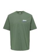 Osjcastrol Rlx Ss Lic Tee Green ONLY & SONS