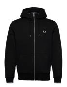 Hooded Zip Sweatshirt Black Fred Perry