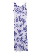 Printed Chiffon Sl Cowl Neck Max White Calvin Klein