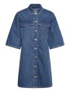 Slfagathe Short Denim Dress Blue Selected